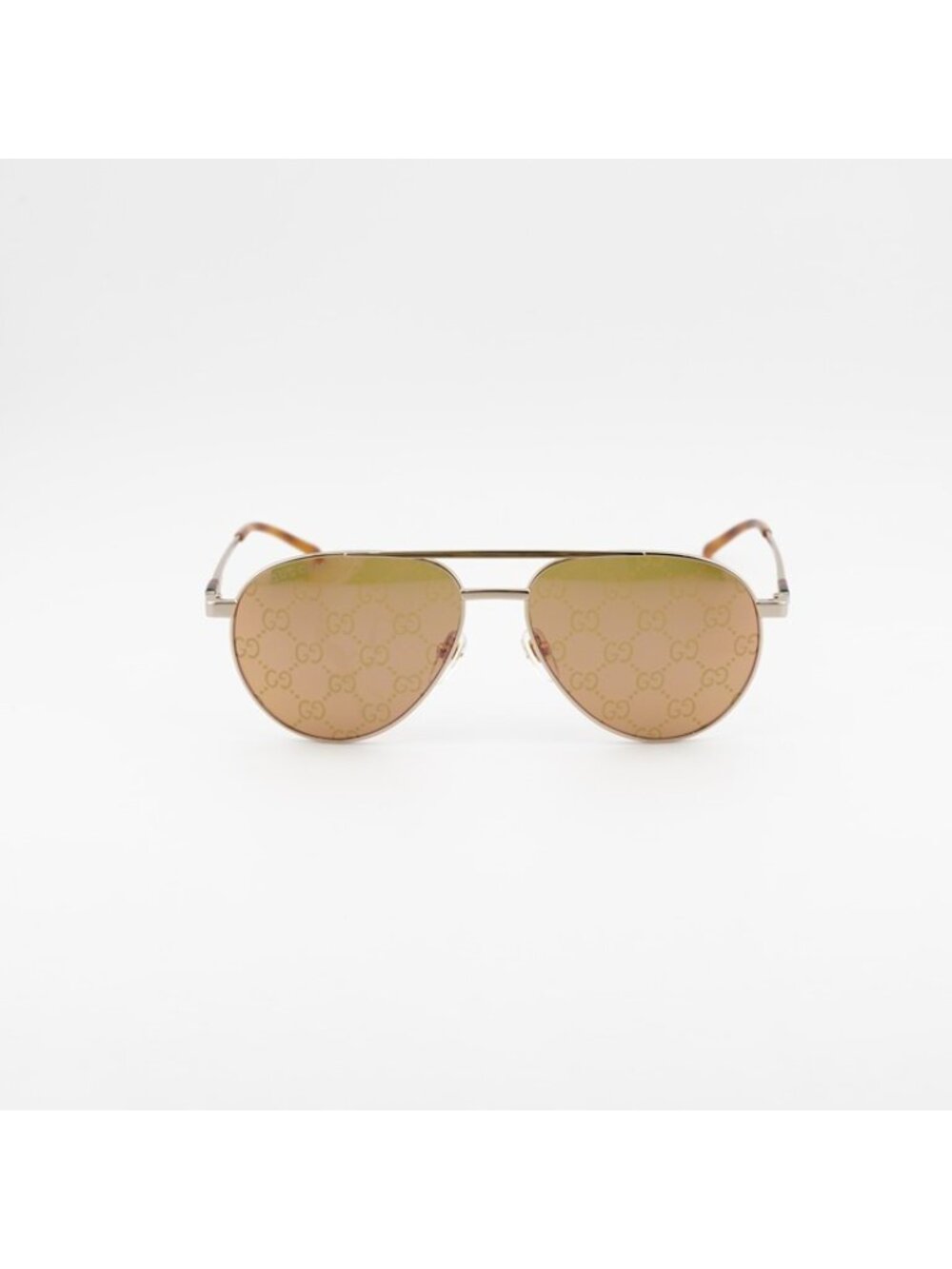 Gucci GG1679S 002 Sunglasses Shiny Gold Aviator Frame,Yellow with GG Logo Lenses - Picture 2 of 10
